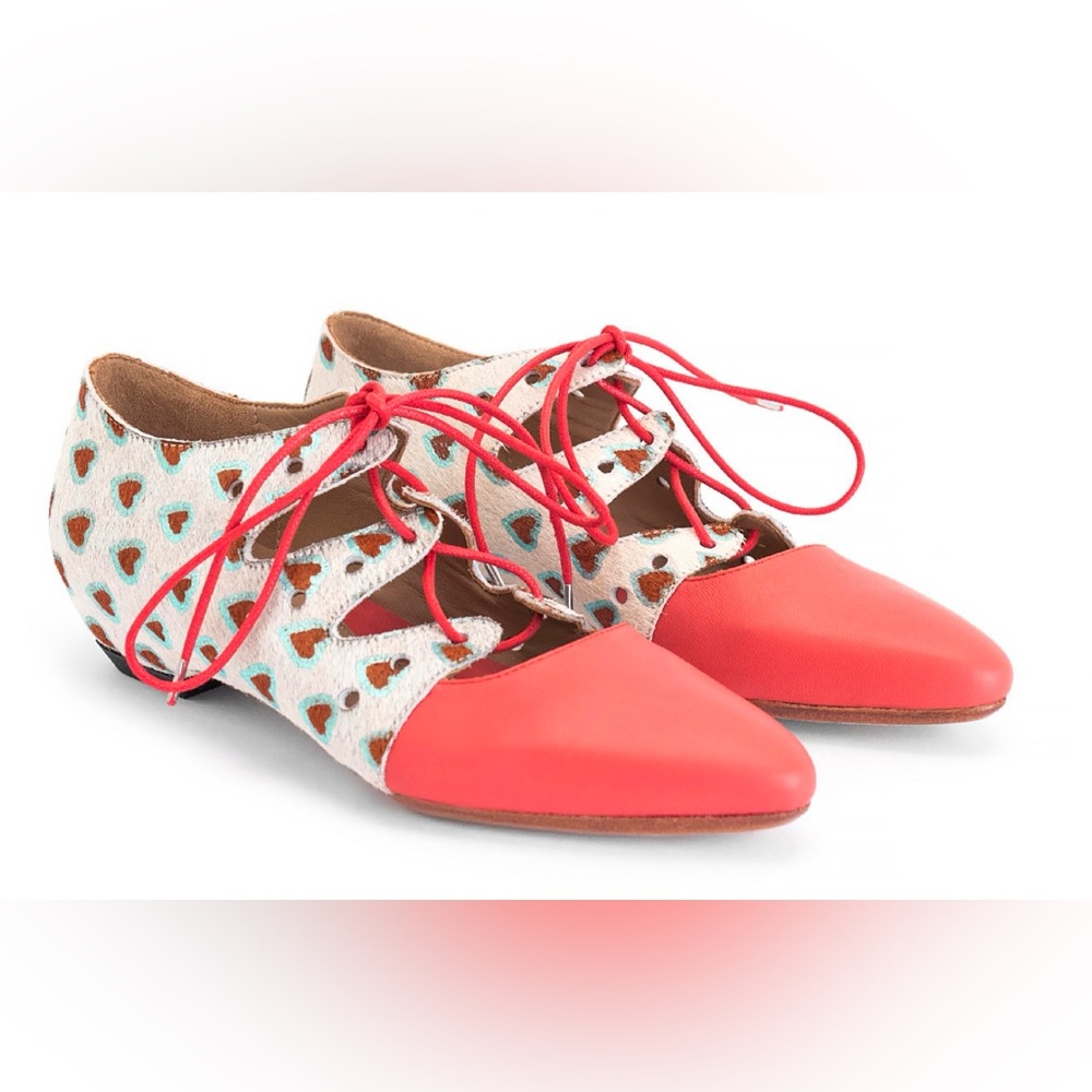 Fluevog power coal two toned lace up shoe size 7.5